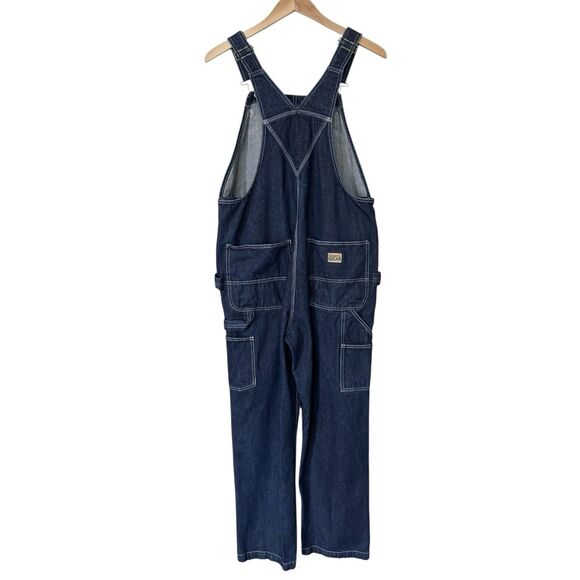 Gravel Gear Mens Size 38x32 Blue Denim Bib Overalls Carpenter Workwear Cotton - Picture 9 of 16